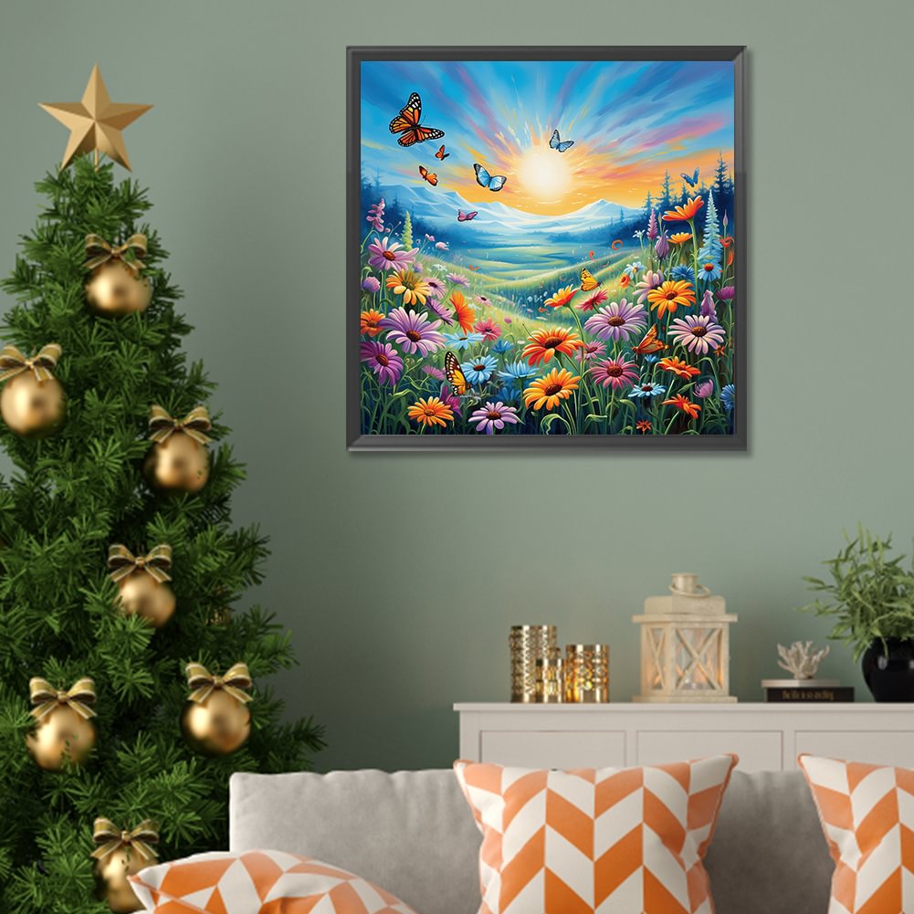 Resin Art Painting - Diamond Painting Family Cute Deer Flower