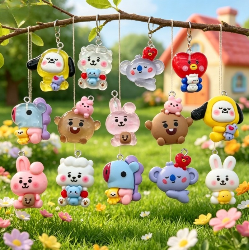 7pcs BT21 Resin Cartoon Charm  - огляд і ціна Resin Art And Craft
