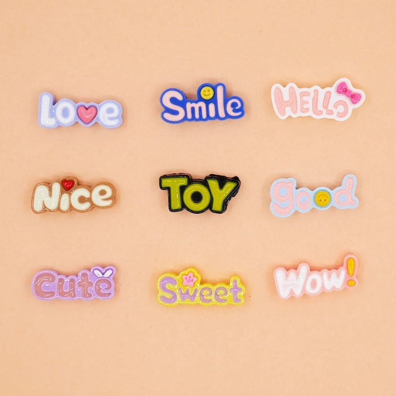 10Pcs Cute Flat Back Wow Luck  - огляд і ціна Resin Art Alphabet