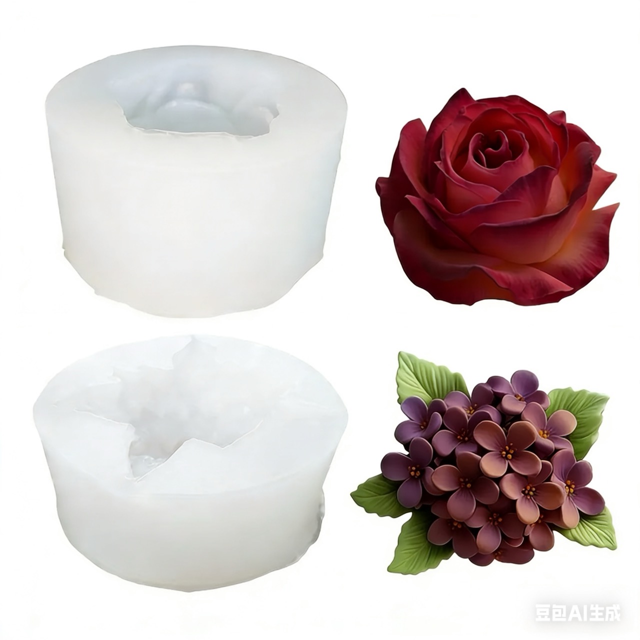 2-Piece 3D Rose and Lilac Sili - огляд і ціна Resin Art Of Rose